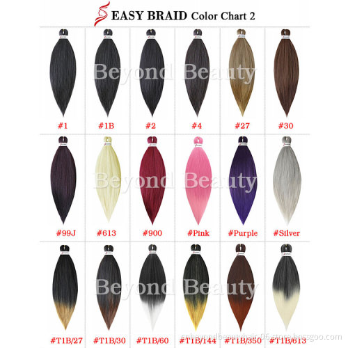 Ombre Pre Stretched Braiding Hair X pression For Wholesale Ombre 1B Purple rainbow Synthetic braiding hair extension Bulk cheap